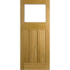 Top Mounted Stainless Steel Sliding Track & Door - 1930's Oak Door - Frosted Glass - Unfinished