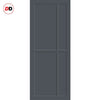Sliding Top Mounted Black Folding Track & Double Door - Eco-Urban® Marfa 4 Panel Solid Wood Door DD6313 - Premium Primed Colour Options