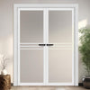 Adina Solid Wood Internal Door Pair UK Made DD0107F Frosted Glass - Mist Grey Premium Primed - Urban Lite® Bespoke Sizes