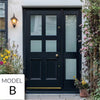 Exterior Victorian Ailsa 4L 2P Front Door with Single Sidelight - Customisable: Size, Colour, Glass and Sidelight Options