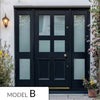 Exterior Victorian Ailsa 4L 2P Front Door with Two Sidelights - Customisable: Size, Colour, Glass and Sidelight Options