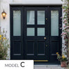 Exterior Victorian Ailsa 4L 2P Front Door with Two Sidelights - Customisable: Size, Colour, Glass and Sidelight Options