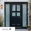 Exterior Victorian Ailsa 4L 2P Front Door with Two Sidelights - Customisable: Size, Colour, Glass and Sidelight Options