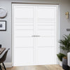 Amoo Panel Solid Wood Internal Door Pair UK Made DD0112P - Cloud White Premium Primed - Urban Lite® Bespoke Sizes