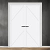 Aria Panel Solid Wood Internal Door Pair UK Made DD0124P - Cloud White Premium Primed - Urban Lite® Bespoke Sizes