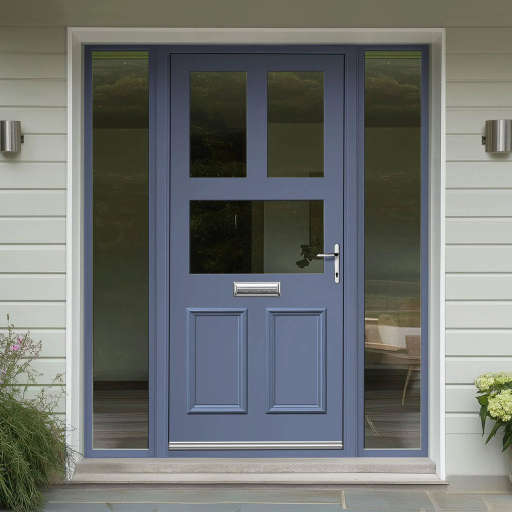 Exterior Victorian Arran 3L 2P Front Door with Two Sidelights - Customisable: Size, Colour, Glass and Sidelight Options