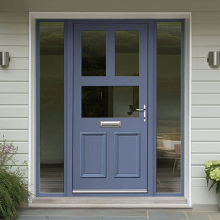 Image: Exterior Victorian Arran 3L 2P Front Door with Two Sidelights - Customisable: Size, Colour, Glass and Sidelight Options