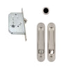 Aspen Pocket Door Oval (Oblong) Bathroom Lock Turn - Satin Finish