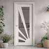 JBK White Shaker Calypso Aurora Primed Internal Door - Clear Glass