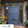 Exterior Victorian Bird 2L 6P Front Door with Two Sidelights - Customisable: Size, Colour, Glass and Sidelight Options