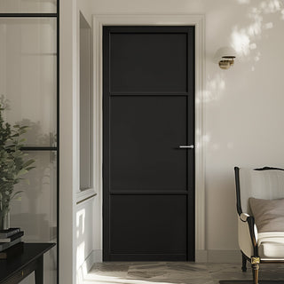 Image: Sutton Panel Black Internal Door - Prefinished