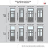 Exterior Victorian Blackwell 6L 3P Front Door with Transom - Customisable: Size, Colour, Glass Options