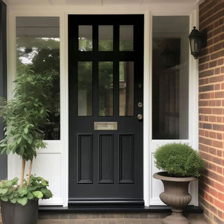 Image: Exterior Georgian Blackwell Made to Measure Front Door - 57mm Thick - Seven Colour Options - Toughened Double Glazing - 6 Pane