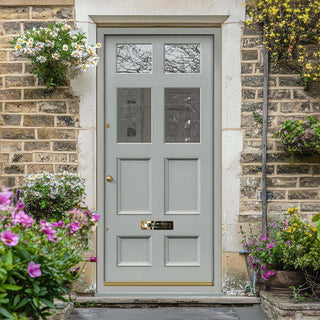 Image: Exterior Victorian Bird 4L 4P Front Door and Frame - Colour and Glass Options