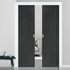 Brixton Black Double Evokit Pocket Doors - Prefinished - Urban Collection