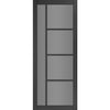 Sliding Top Mounted Black Folding Track & Double Door - Brixton Black Door - Prefinished - Tinted Glass - Urban Collection