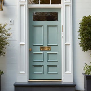 Image: External Victorian Bronte Made to Measure Front Door - 57mm Thick - Seven Colour Options - Toughened Double Glazing - 1 Pane