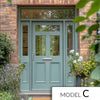 Exterior Victorian Nightingale 3L 2P Door with Two Sidelights & Transom - Customisable: Size, Colour, Glass and Sidelight Options