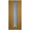 Cairngorm Irish Oak Lightly Grained Internal PVC Door - Clear Lines Style Sandblasted Glass
