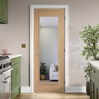 Image: Carini 1L Oak Internal Door - Clear Glass - Prefinished