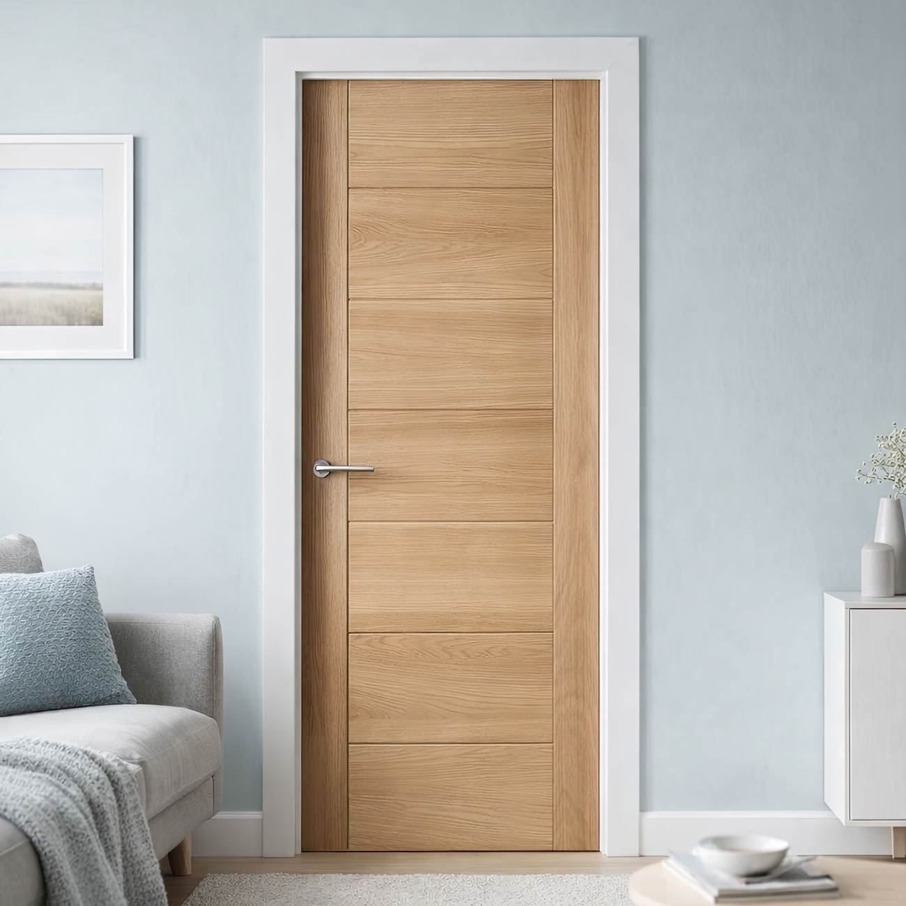 Carini 7 Panel Oak Flush Internal Door - Prefinished – Direct Doors