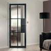 Civic Black Industrial Door with Reeded  Glass - Prefinished