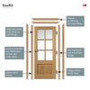 EasiKit Internal Door and Frame Kit - J B Kind Oak Classic Dove Internal Door - Bevelled Clear Glass