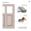 Exterior Colonial Made to Measure Front Door - 57mm Thick - Seven Colour Options - Toughened Double Glazing - 2 Pane 4 Panel