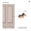 Exterior Colonial Made to Measure 4 Panel Front Door - 45mm Thick - Six Colour Options