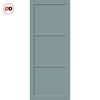 Manchester 3 Panel Solid Wood Internal Door Pair UK Made DD6305 - Eco-Urban® Sage Sky Premium Primed