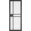 Dalston Black Double Absolute Evokit Double Pocket Door - Prefinished - Clear Glass - Urban Collection