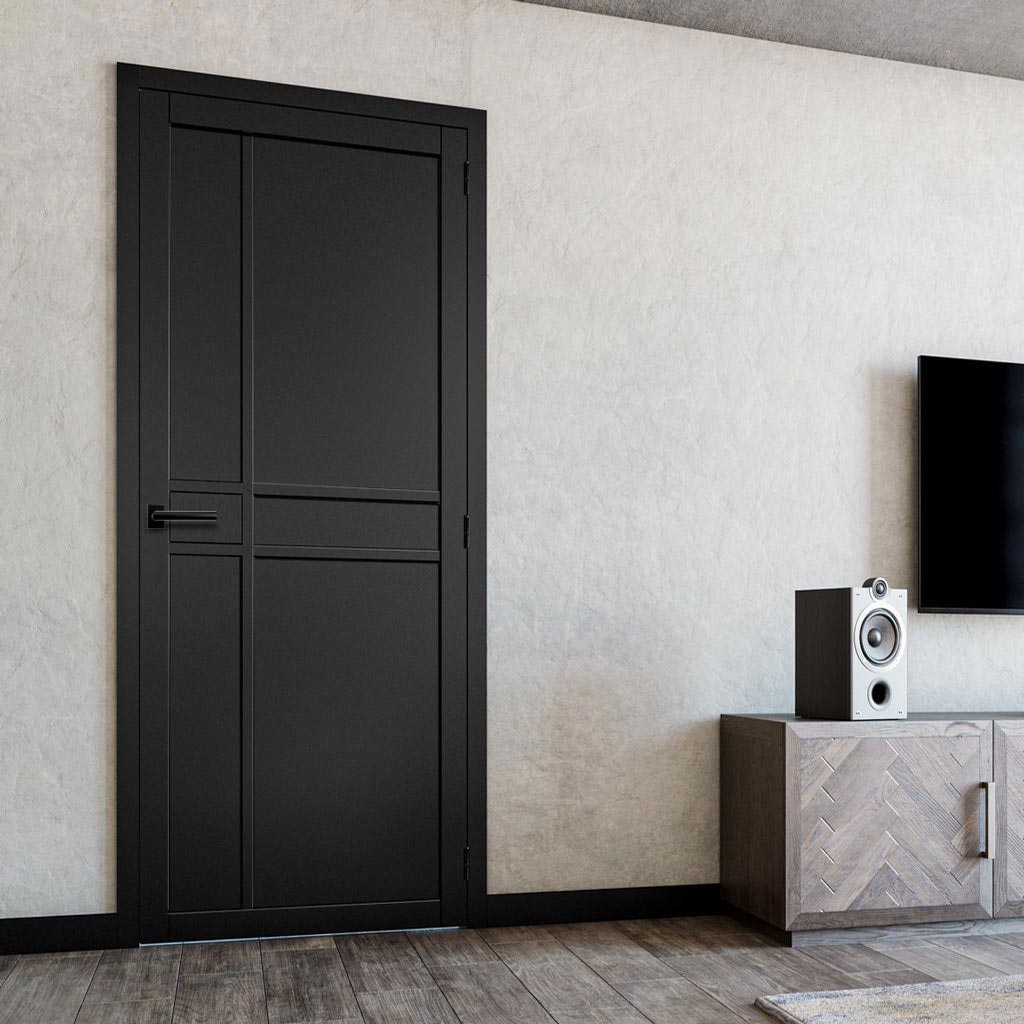 Dalston Black Internal Door - Prefinished - Urban Collection