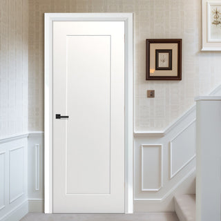 Image: EasiKit Internal Door and Frame Kit - Denver White Primed Shaker Internal Door