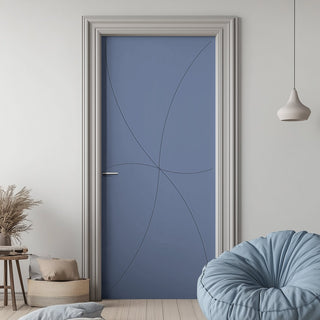 Image: V-Line® Grooved Flush Door V032 - Premium Primed - Six Colour Options