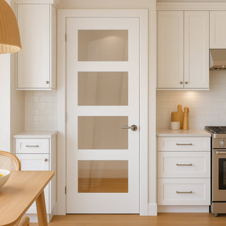 Image: Coventry White Primed Shaker Internal Door - Clear Glass