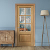 EasiKit Internal Door and Frame Kit - J B Kind Oak Classic Dove Internal Door - Bevelled Clear Glass