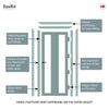 EasiKit Internal Door and Frame Kit - Avenue 2 Pane 1 Panel Solid Wood Internal Door - Premium Primed - Colour & Glass Options
