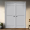 Ebida Panel Solid Wood Internal Door Pair UK Made DD0113P - Mist Grey Premium Primed - Urban Lite® Bespoke Sizes