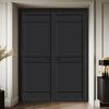 Ebida Panel Solid Wood Internal Door Pair UK Made DD0113P - Shadow Black Premium Primed - Urban Lite® Bespoke Sizes