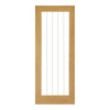 EasiKit Internal Door and Frame Kit - Ely 1L Full Pane Oak Internal Door - Clear Etched Glass - Unfinished