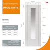 J B Kind White Contemporary Emral Internal Door - Clear Glass - Prefinished