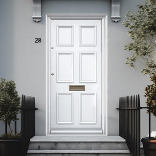 Image: Exterior Colonial Made to Measure 6 Panel Front Door - 57mm Thick - Seven Colour Options