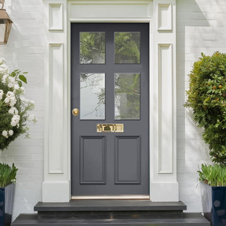 Image: Exterior Colonial Made to Measure Front Door - 45mm Thick - Seven Colour Options - Toughened Double Glazing - 4 Pane 2 panel