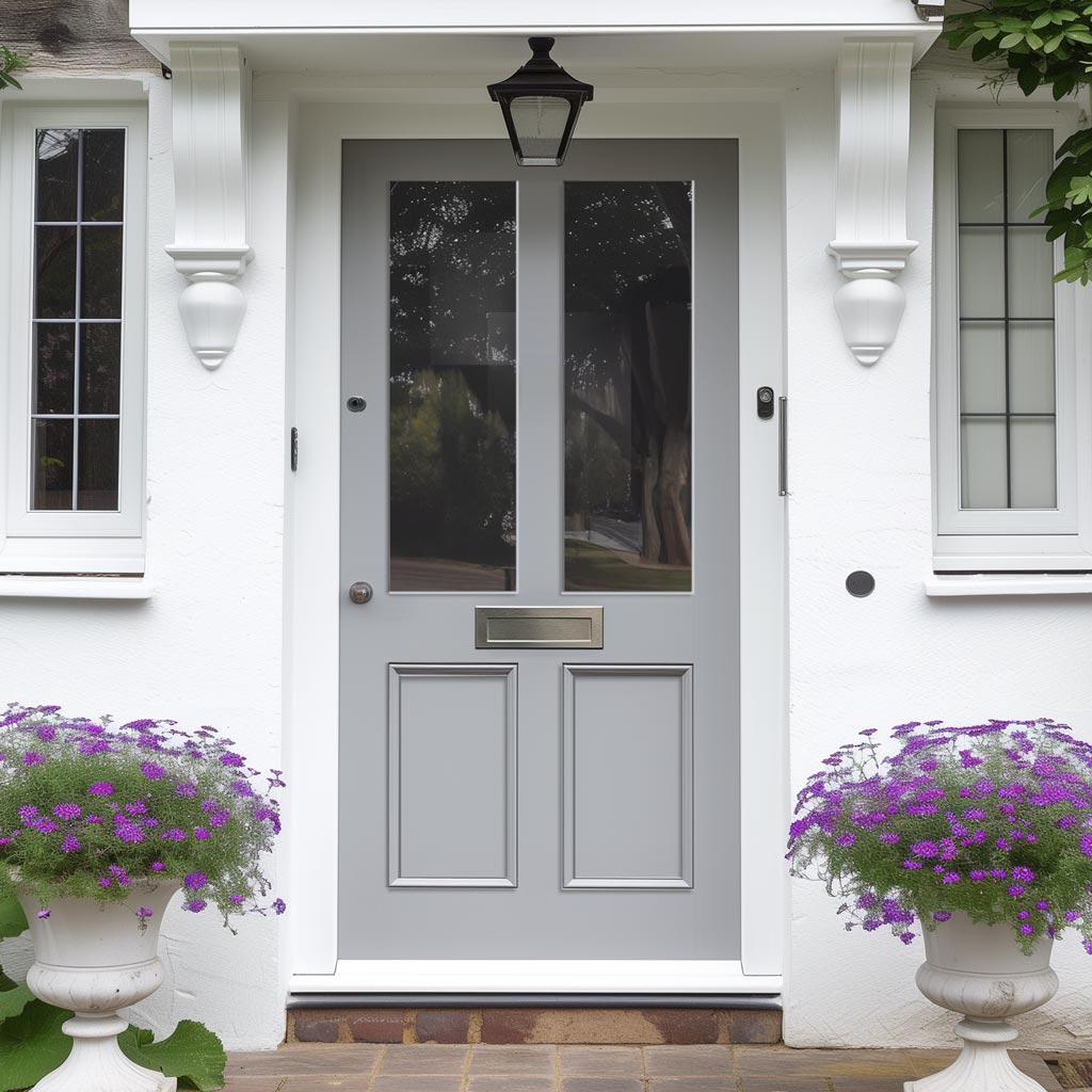 Exterior Colonial Made to Measure Front Door - 57mm Thick - Seven Colour Options - Toughened Double Glazing - 2 Pane 2 Panel