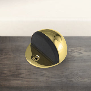 Image: Orb Oval Floor Mounted Door Stop - Polished Gold
