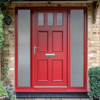 Image: Exterior Victorian Gaskell 3L 4P Front Door with Two Sidelights - Customisable: Size, Colour, Glass and Sidelight Options