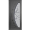 Gemini Slate Grey Lightly Grained Internal PVC Door - Twilight Style Sandblasted Glass