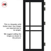 Glasgow 6 Pane Solid Wood Internal Door UK Made DD6314G - Clear Glass - Eco-Urban® Shadow Black Premium Primed