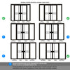 BlackRoom Divider - Greenwich Clear Glass Prefinished Door Pair with Full Glass Sides