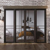 W8 Greenwich Room Divider Internal Door & Frame Kit - Clear Glass - Black Prefinished - 2031x2478mm Wide